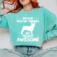 Boston Terrier Awesome Comfort Colors Sweatshirt Chalky Mint