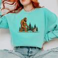 Boston Terrier Bigfoot Dog Walking Dog Mom Dad Kids Comfort Colors Sweatshirt Chalky Mint