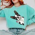 Boston Terrier Bostie Dog Kids Boys Girls Comfort Colors Sweatshirt Chalky Mint
