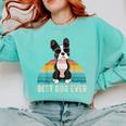 Boston Terrier Boston-Bulldog For Men Women Girls Kids Comfort Colors Sweatshirt Chalky Mint