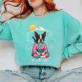 Boston Terrier Boston Bull Terrier Comfort Colors Sweatshirt Chalky Mint
