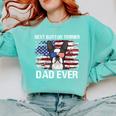 Boston Terrier Dad American Flag 4th Of July Dog Fathers Day Comfort Colors Sweatshirt Chalky Mint