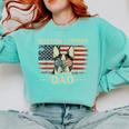 Boston Terrier Dad Dog Lovers American Flag 4th Of July For Women Men Comfort Colors Sweatshirt Chalky Mint