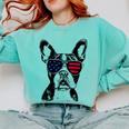 Boston Terrier Dog 4th July America USA Flag Men Women Kids Comfort Colors Sweatshirt Chalky Mint