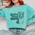 Boston Terrier Dog Bostie Mom Idea For Women Comfort Colors Sweatshirt Chalky Mint
