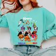 Boston Terrier Dog Christmas Happy Hallothankmas Halloween For Men Women Kids Comfort Colors Sweatshirt Chalky Mint