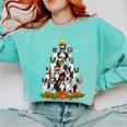 Boston Terrier Dog Christmas Tree Santa Hat Xmas Pajama Men Women Kids Comfort Colors Sweatshirt Chalky Mint