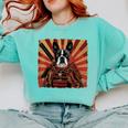 Boston Terrier Dog Japanese Art Samurai Ukiyo-e Comfort Colors Sweatshirt Chalky Mint