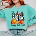 Boston Terrier Dog Lover Fall Ya'Ll Halloween Costume Men Women Comfort Colors Sweatshirt Chalky Mint