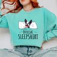Boston Terrier Dog Lovers Sleepshirt Apparel Men Women Comfort Colors Sweatshirt Chalky Mint