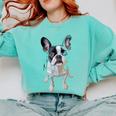 Boston Terrier Dog Motif Pet Art Boston Terrier Men Women Kids Comfort Colors Sweatshirt Chalky Mint