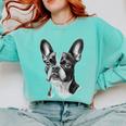 Boston Terrier Dog Motif Pet Illustration Boston Terrier For Men Women Kids Comfort Colors Sweatshirt Chalky Mint