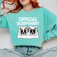 Boston Terrier Dog Official Sleep Pajamas Nightgown Comfort Colors Sweatshirt Chalky Mint