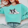 Boston Terrier Dog Official Sleeping Men Women Girls Kids Comfort Colors Sweatshirt Chalky Mint