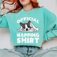 Boston Terrier Dog Official Sleeping Shirt Men Women Kids Comfort Colors Sweatshirt Chalky Mint