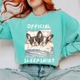 Boston Terrier Dog Official Sleepshirt Pajamas Nightgown Men Women Girls Kids Comfort Colors Sweatshirt Chalky Mint