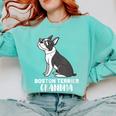 Boston Terrier Dog Owner Grandma Comfort Colors Sweatshirt Chalky Mint