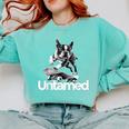 Boston Terrier Dog Untamed For Men Women Comfort Colors Sweatshirt Chalky Mint