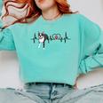 Boston Terrier EKG Heartbeat Heart Line Dog Lovers Comfort Colors Sweatshirt Chalky Mint