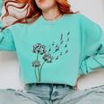 Boston Terrier Flower Fly Dandelion Dog Lover Dog Dad Comfort Colors Sweatshirt Chalky Mint