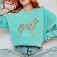 Boston Terrier Flower Silhouette Floral Dog Men Women Girls Kids Comfort Colors Sweatshirt Chalky Mint