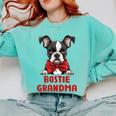 Boston Terrier Grandma Dog Lovers Puppy Bostie Owner Comfort Colors Sweatshirt Chalky Mint