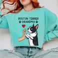 Boston Terrier Grandma Mother's Day Dog Mom Comfort Colors Sweatshirt Chalky Mint