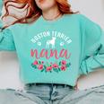 Boston Terrier Grandma Nana Dog Lover Christmas Comfort Colors Sweatshirt Chalky Mint