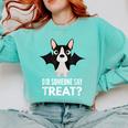Boston Terrier Halloween Shirt Did Someone Say Treat Comfort Colors Sweatshirt Chalky Mint