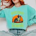 Boston Terrier Halloween Zombie American Gentleman Dog Lover Comfort Colors Sweatshirt Chalky Mint
