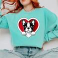 Boston Terrier Heart Cute Puppy Lover Or Dog Owner Comfort Colors Sweatshirt Chalky Mint