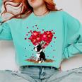 Boston Terrier Lover Heart Shape Boston Terrier Valentine Comfort Colors Sweatshirt Chalky Mint