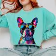 Boston Terrier Lovers Pop Art Boston Terrier Comfort Colors Sweatshirt Chalky Mint