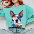 Boston Terrier Merica 4th Of July T Shirt Men Boys Dog Puppy Comfort Colors Sweatshirt Chalky Mint