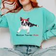 Boston Terrier Mom Bandana Boston Terrier Dog Comfort Colors Sweatshirt Chalky Mint