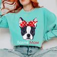 Boston Terrier Mom Bostie Women Girls Comfort Colors Sweatshirt Chalky Mint