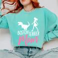 Boston Terrier Mom Boston Terrier Mom Comfort Colors Sweatshirt Chalky Mint