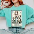 The Boston Terrier Mom Skeleton Spooky Season Halloween Comfort Colors Sweatshirt Chalky Mint