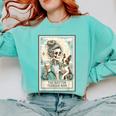 Boston Terrier Mom Skeleton Tarot Card Witch Vibes Dog Mom Comfort Colors Sweatshirt Chalky Mint