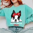 Boston Terrier Mum Dog Woman Idea Comfort Colors Sweatshirt Chalky Mint