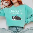 Boston Terrier Puppy Sweet Dreams Pajama For Bedtime Tank Top Comfort Colors Sweatshirt Chalky Mint