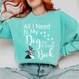 Boston Terrier Reading Books Love My Dog Men Women Kids T-Shirt Comfort Colors Sweatshirt Chalky Mint