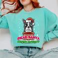 Boston Terrier Santa Claus Christmas Dog Comfort Colors Sweatshirt Chalky Mint