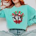 Boston Terrier Santa Claus Elf Reindeer Christmas Dog X-Mas Comfort Colors Sweatshirt Chalky Mint