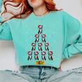 Boston Terrier Santa Hat Xmas Light Men Women Christmas Tree Comfort Colors Sweatshirt Chalky Mint