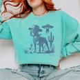 Boston Terrier UFO Cowboy Dog Dog Mom Dog Dad Alien Dog Comfort Colors Sweatshirt Chalky Mint