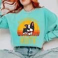 Boston Terrier Never Underestimate a Girl With a Bostie Comfort Colors Sweatshirt Chalky Mint