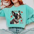 Boston Terrier Is My Valentine Cute Pet Dog Owner Valentine Comfort Colors Sweatshirt Chalky Mint