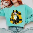 Boston Terrier s Mid-Century Modern Art s Street Grunge Comfort Colors Sweatshirt Chalky Mint