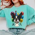Celebration Event Birthday Party Boston Terrier Comfort Colors Sweatshirt Chalky Mint